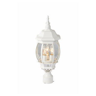 Central Park Three Light Post Lantern in White