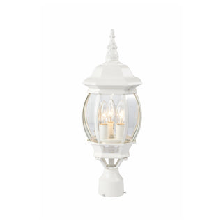 Central Park Three Light Post Lantern in White