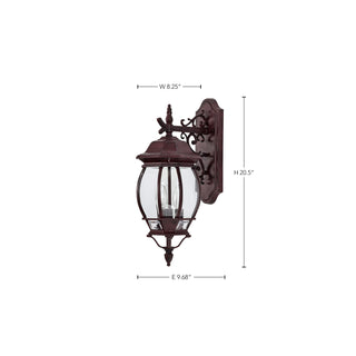 Central Park Three Light Outdoor Wall Lantern in Old Bronze