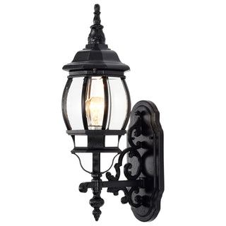 Central Park One Light Outdoor Wall Lantern in Textured Black