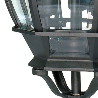 Central Park Three Light Hangng Lantern in Textured Black