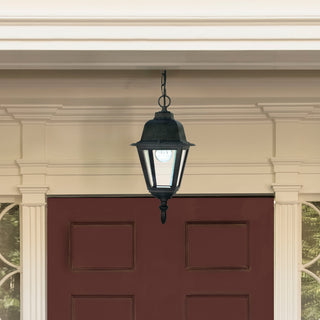 Briton One Light Hanging Lantern in Textured Black