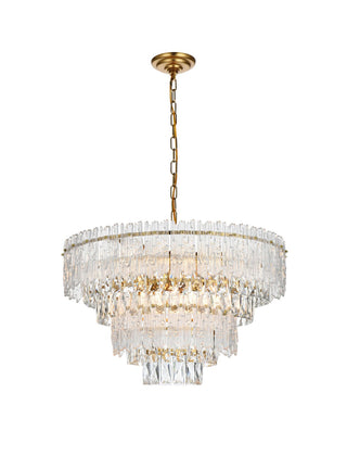 Elegant Lighting - 1780D25SG - Eight Light Chandelier - Emilia - Satin Gold and Clear