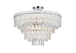 Elegant Lighting - 1780F25C - Eight Light Flush Mount - Emilia - Chrome and Clear