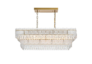 Elegant Lighting - 1780G37SG - Six Light Chandelier - Emilia - Satin Gold and Clear