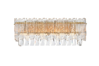 Elegant Lighting - 1780W19SG - Four Light Wall Sconce - Emilia - Satin Gold and Clear