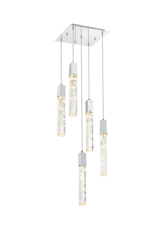 Elegant Lighting - 2088D16C - Five Light Pendant - Aurora - Chrome and Clear
