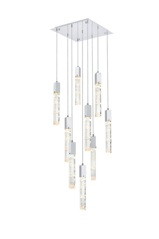 Elegant Lighting - 2088D20C - Nine Light Pendant - Aurora - Chrome and Clear