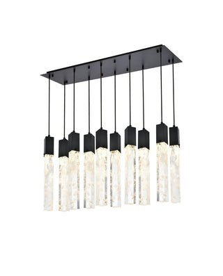 Elegant Lighting - 2088D42BK - Ten Light Pendant - Aurora - Black and Clear