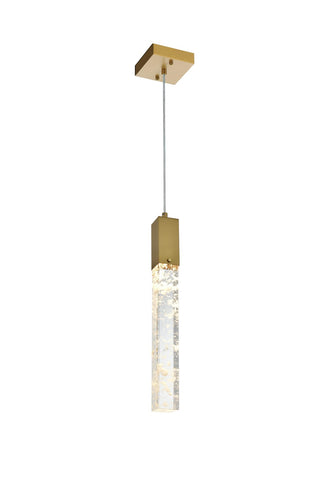 Elegant Lighting - 2088D5SG - One Light Pendant - Aurora - Satin Gold and Clear