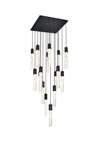 Elegant Lighting - 2088G30BK - 16 Light Pendant - Aurora - Black and Clear