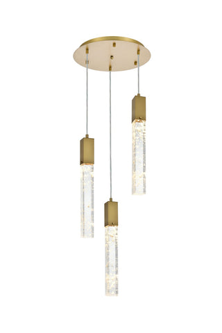 Elegant Lighting - 2089D16SG - Three Light Chandelier - Aurora - Satin Gold and Clear