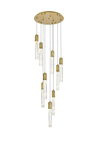 Elegant Lighting - 2089D24SG - Nine Light Chandelier - Aurora - Satin Gold and Clear
