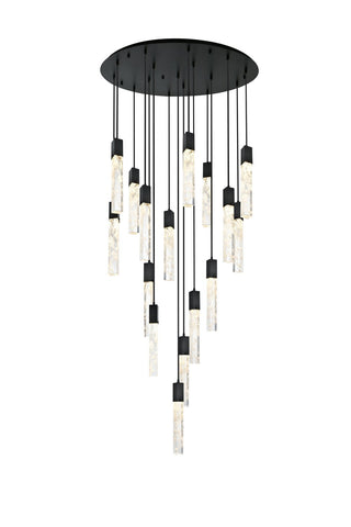 Elegant Lighting - 2089G36BK - 16 Light Chandelier - Aurora - Black and Clear