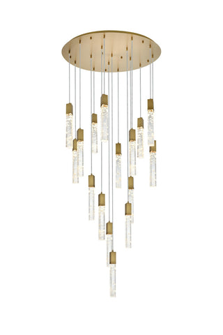 Elegant Lighting - 2089G36SG - 16 Light Chandelier - Aurora - Satin Gold and Clear