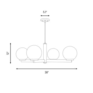 Four Light Chandelier in Chrome