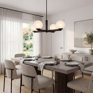 Four Light Chandelier in Matte Black