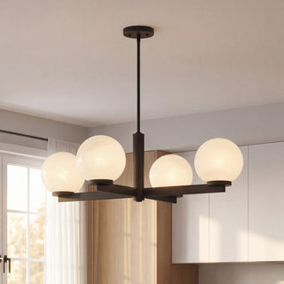 Four Light Chandelier in Matte Black