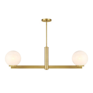Meridian - M100124NB - Two Light Linear Chandelier - Natural Brass