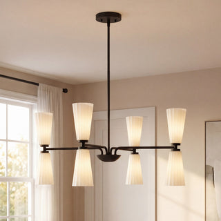 Eight Light Chandelier in Matte Black