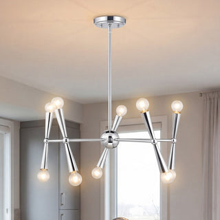 Ten Light Chandelier in Chrome