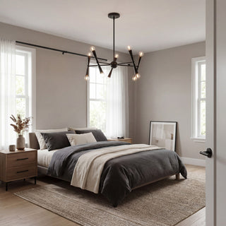 Ten Light Chandelier in Matte Black