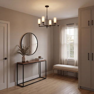 Four Light Chandelier in Matte Black