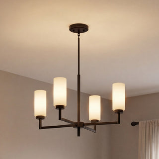 Four Light Chandelier in Matte Black