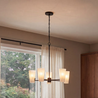 Five Light Chandelier in Matte Black