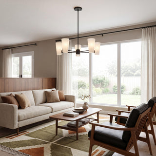 Five Light Chandelier in Matte Black