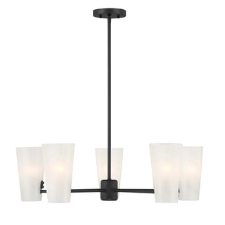 Meridian - M100130MBK - Five Light Chandelier - Matte Black