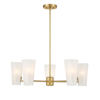 Meridian - M100130NB - Five Light Chandelier - Natural Brass