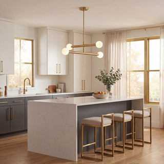LED Chandelier in Natural Brass
