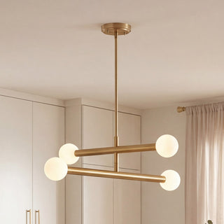 LED Chandelier in Natural Brass