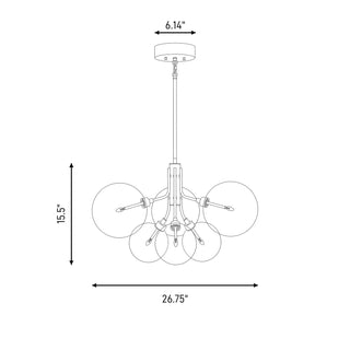 LED Chandelier in Brushed Nickel