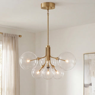 LED Chandelier in Natural Brass