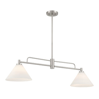 Meridian - M100136BN - Two Light Linear Chandelier - Brushed Nickel