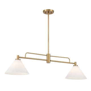 Meridian - M100136NB - Two Light Linear Chandelier - Natural Brass