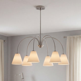 Six Light Chandelier in Brushed Nickel