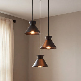Three Light Chandelier in Matte Black