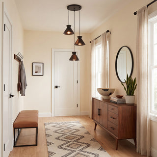 Three Light Chandelier in Matte Black
