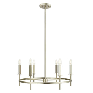 Meridian - M100140BN - Six Light Chandelier - Brushed Nickel