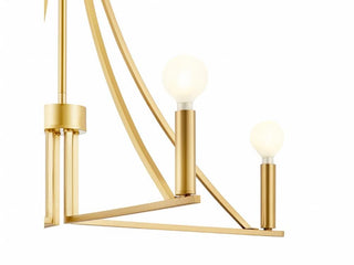 Four Light Chandelier in Natural Brass
