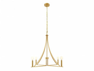 Meridian - M100141NB - Four Light Chandelier - Natural Brass