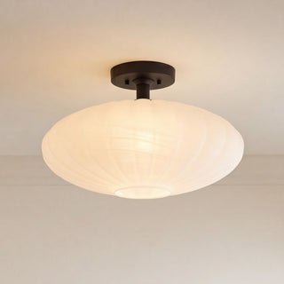 One Light Semi-Flush Mount in Matte Black