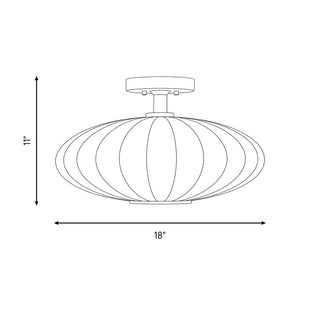 One Light Semi-Flush Mount in Matte Black
