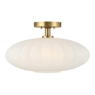 Meridian - M60075NB - One Light Semi-Flush Mount - Natural Brass