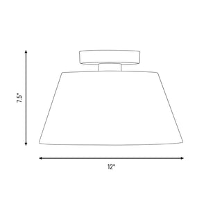 One Light Semi-Flush Mount in Matte Black
