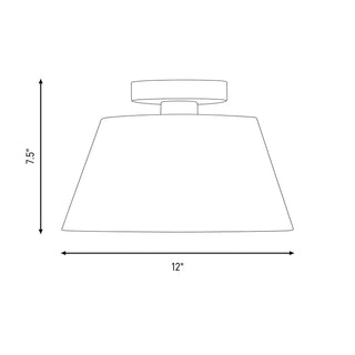 One Light Semi-Flush Mount in Natural Brass