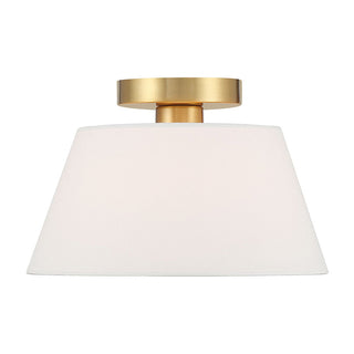 Meridian - M60077NB - One Light Semi-Flush Mount - Natural Brass